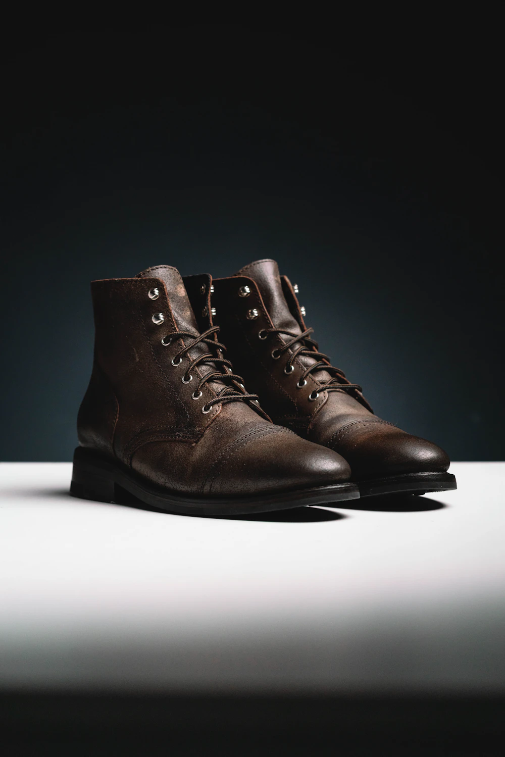 Brown leather boots