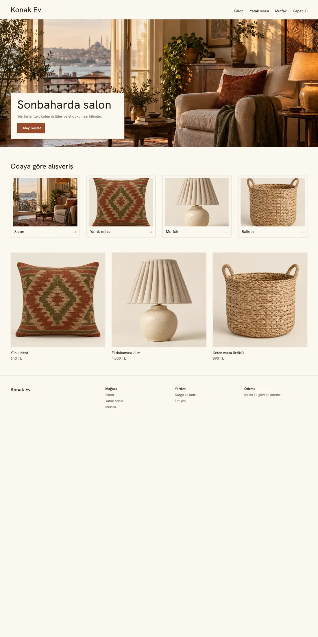 Konak theme desktop home page sample