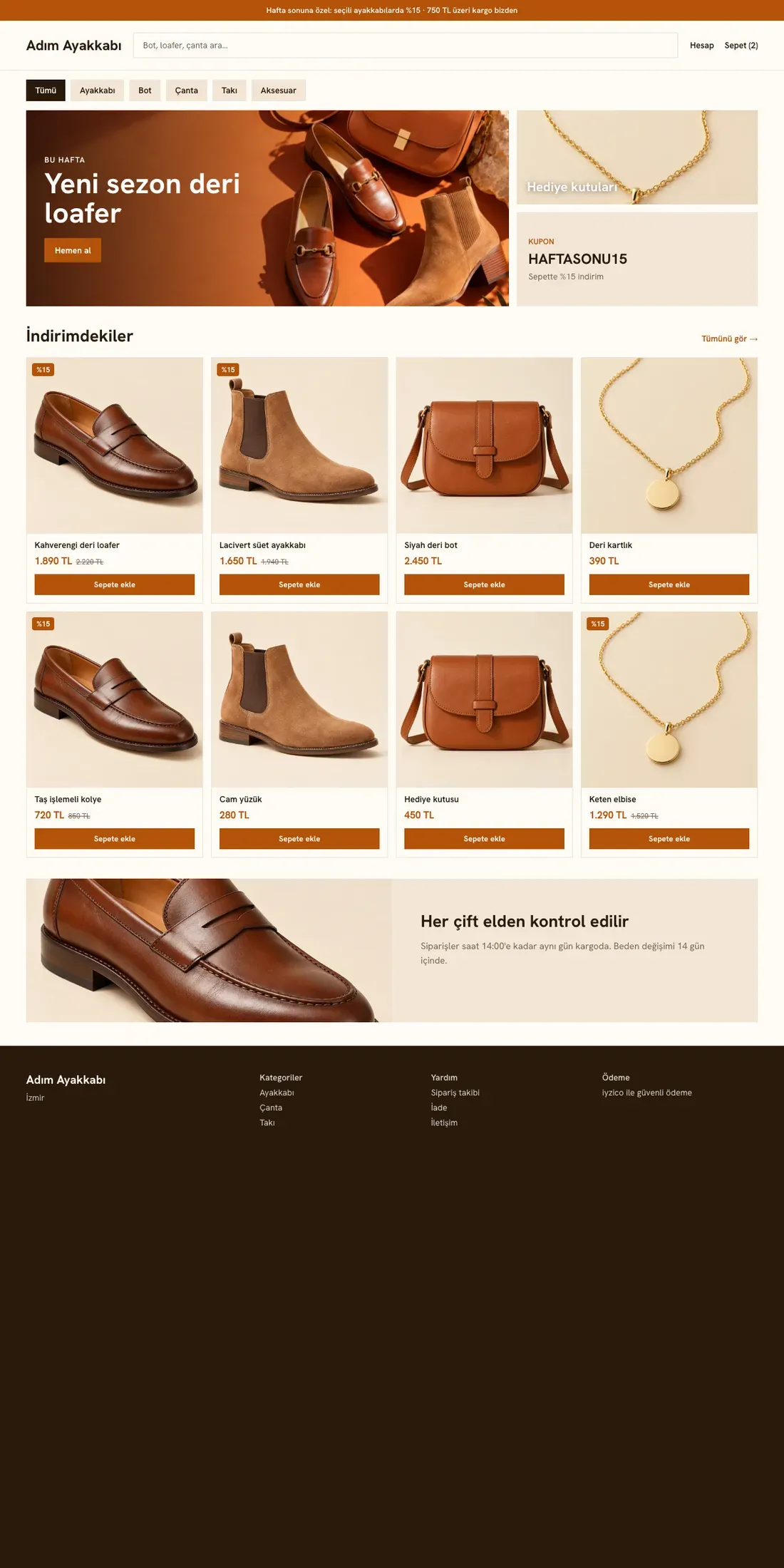 Pazar Yeri theme desktop home page sample