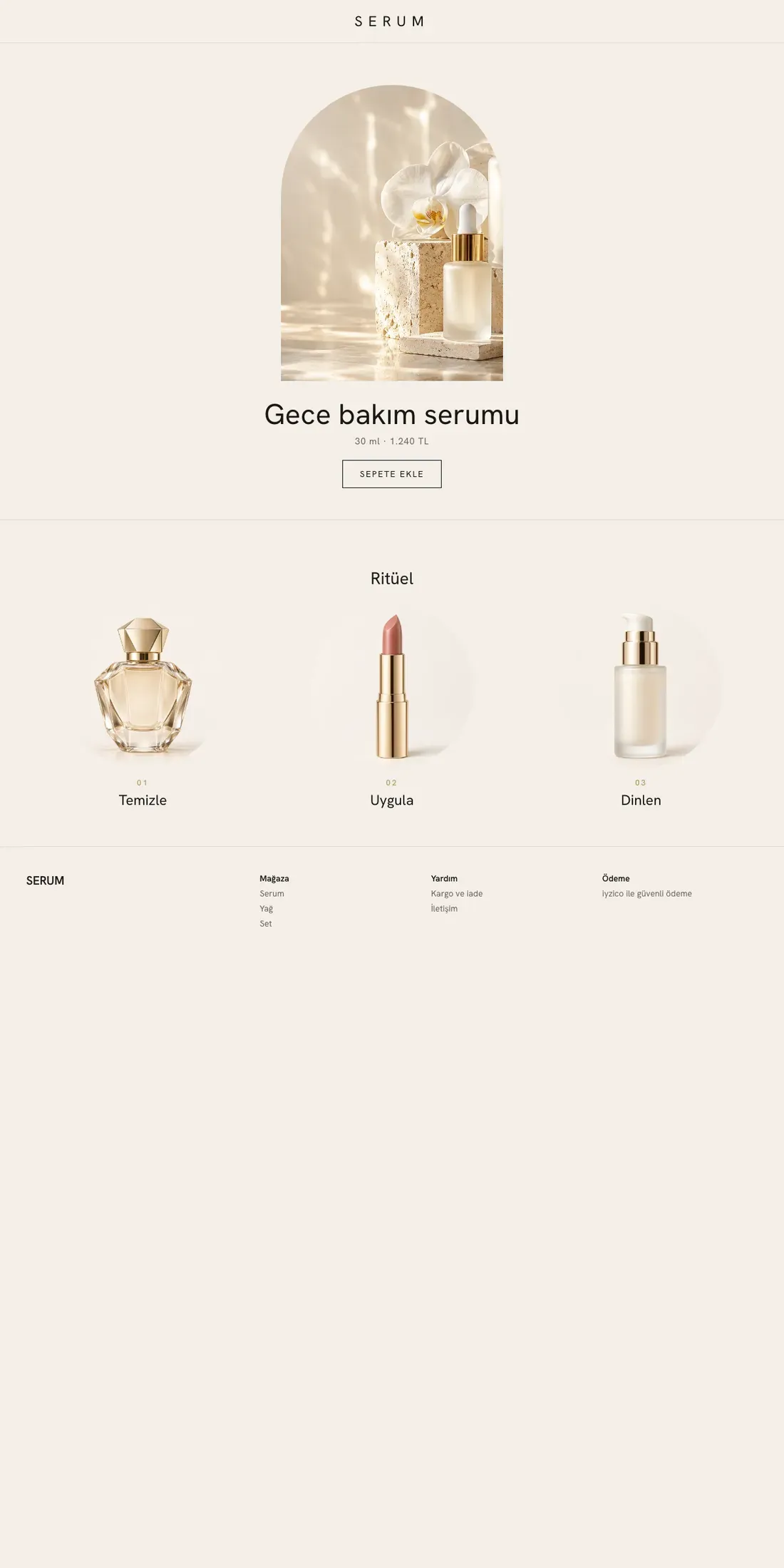 Serum theme desktop home page sample