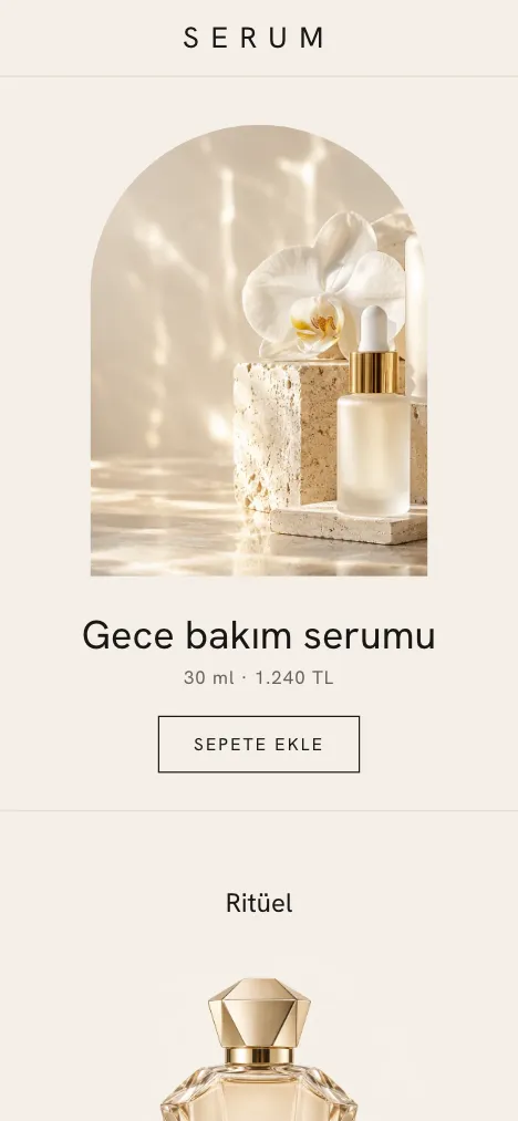 Serum theme mobile home page sample